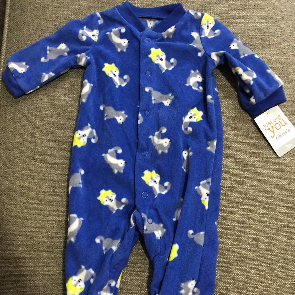 NWT blue with huskies bodysuit/3M